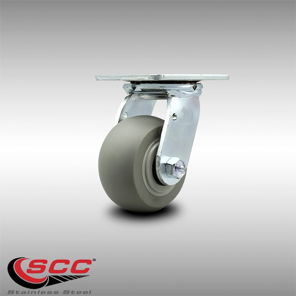 4 Inch SS Thermoplastic Rubber Wheel Swivel Caster with Roller Bearing SCC